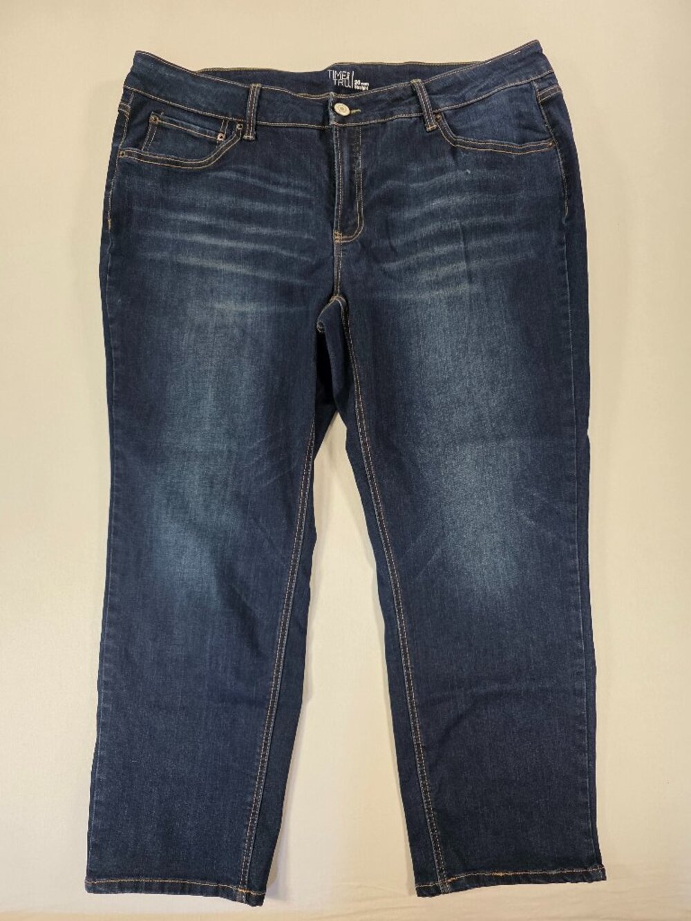 Women's Time And True 20 Petite Straight Jeans Blue 36x26